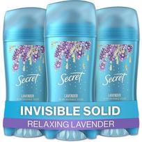 Secret Lavender Invisible Solid Deodorant 2.6 oz 3 pcs 3 pcs gray