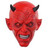 Halloween mask, latex headgear, red devil headgear, bar party prank game Escape Room 40833 red