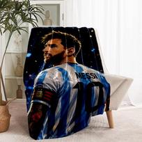 Lionel Messi Print Blanket - Soft & Comfortable, for Bedroom, Travel, Sofa, Home Decoration - Birthday Christmas Gift for Friend 80cmx120cm black
