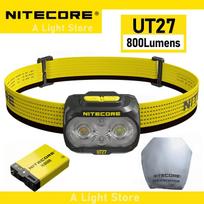 NITECORE UT27 Žibintas ant galvos 800 liumenų Dvigubas spindulys Bėgimui Galingas Darbinis šviestuvas Žibintuvėlis Stovyklavimui Žibintas ant galvos