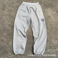 Mens Baggy Hoodie Sweatpants With Drawstring Waist Loose Fit Fleece Lined Streetwear Joggers Medium pilka