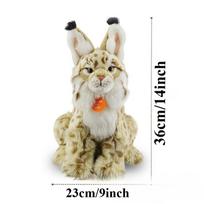 Lifelike Lynx Stuffed Animal Bobcat Plush Stuffed Animal Plush Toy Cute Plushie Christmas Birthday Gifts For Kid Adults beige