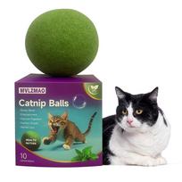Large Catnip Ball For Cat 10Cm Cat Mint Ball Lickable Natural Catnip Toy Self Relieving Long-Lasting Indoor Chew Toy For Kittens black