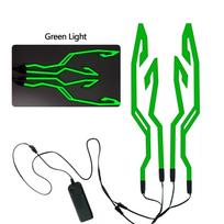 Waterproof Motorcycle Bike Helmet LED Cold Light Strip EL Sticker 4 Flashing Warning Lights Night Riding Helmet KitSpeed Sensors 6 4 In 1 Green
