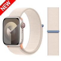 Sport Nylon Loop Strap For Apple Watch Band 46mm/44mm/42mm/45mm/41mm/40mm Bracelet Correas iwatch series 11 10 8 9 7 SE Ultra 3 44mm 45mm 46mm 49mm beige
