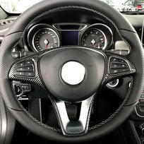 Automobilio vairo apdailos dangtelis Mercedes Benz A B C E GLA CLA GLC GLS GLE V klasėms W176 W246 W205 W213 W117 C117 X156 X253 W447 A gray