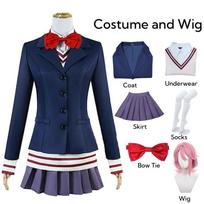 Anime Dandadan Ken Takakura Momo Ayase Cosplay Aira Shiratori Costume Black Uniform Hoodies Skirt Christmas Party for Girls Wome L blue