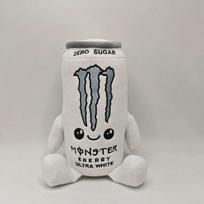 Naujas mielas daugiaspalvis Monster Energy gėrimo skardinės pliušinis žaislas, minkšta kimšta animacinio gėrimo skardinės lėlė, miela namų puošmena, dovana vaikams ir pliušinių žaislų kolekcionieriams 22CM balta