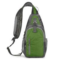 Multi-Functional Male Chest Bag Waterproof Crossbody Fanny Pack Sports Shoulder Bag  Hiking žalia