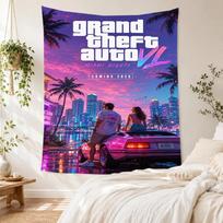 Grand Theft Auto Vintage Tapestry Cozy Warm Designed for Reading Corner Dorm Wall Balcony Multipurpose Exotic Pattern Ideal Gift for Housewarming 150cmx200cm