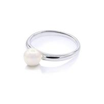 Ring - Pearls & Colors - Round Freshwater Cultured Pearl 6-7 mm - White Pearl - White Gold 375/1000 - AAA+ Quality - Woman 50