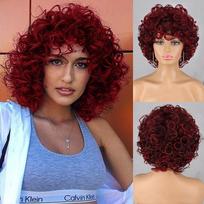 XINRAN Afro Moteriškas trumpas garbanotas perukas su kirpčiukais Sintetinio pluošto kasdieniam dėvėjimui skirtas Cosplay Afrikos moterų perukas. 588011 brown