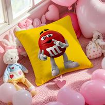 M-M&M's Šokoladinių saldainių rašto pagalvės užvalkalas svetainės sofos pagalvei ir miegamojo dekoravimui 12x12Inch