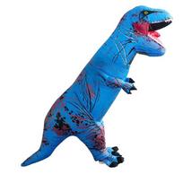 Helovino vaikų pripučiamas T-Rex kostiumas vakarėliams ir karnavalams Child Size 120-150cm blue