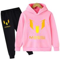 Rudens Žiemos Futbolo Superžvaigždės Messi Spaudinys Vaikų Hoodies 2 Dalių Rinkinys+Kelnės Kostiumas Berniukams Mergaitėms Laisvalaikio Mada Vaikų Palaidinukės 130 white
