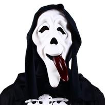 Klyksmas Dvasia Latekso Kaukė Siaubo Kostiumo Aksesuaras Helovino Šventėms Long Tongue black