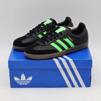 JR0911 adidas Originals Samba OG Core Black Screaming Green Gum (Men's) 5.5 black