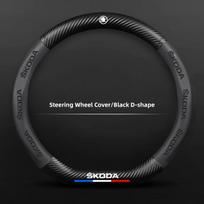 Anglies pluošto automobilio emblema Vairo apsauginis dangtelis Skoda Octavia A5 Mk3 Fabia Yeti Kamiq Kodiaq Karoq Rapid Vrs Superb black