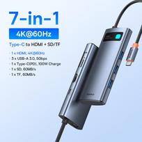 Baseus USB C HUB Dual HDMI 8K 4K Adapter 10-in-1 USB 3.2 10Gbps Splitter with RJ45 SD TF Type C PD 100W for MacBook Pro Air HUB