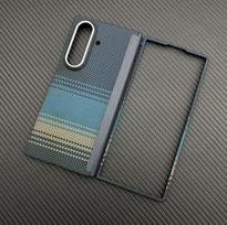 For Samsung Galaxy Z Fold 7 Magsafe Case Magnetic Real Aramid Fiber Hinge Phone Cover Carbon Fiber Case for Galaxy Z Fold 7 Ca mėlyna