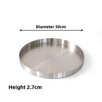 Apvalus nerūdijančio plieno padėklas patiekalams su šlifuotu paviršiumi, skirtas viešbučiui ir namams Diameter 30cm