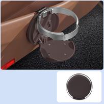 KEBIDU 2-in-1 Car Door Foldable Cup Holder & Phone Holder, Leather Auto Drink Rack Storage Bin, Beverage Fixed Bracket Accessories Dark Brown gray