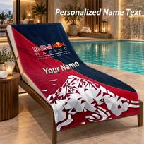 Custom Text Red Bull Racing Print Beach Towel Large Towel For Home Bathroom Beach 80cmx160cm(31x63inch)