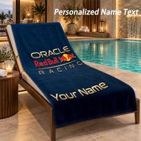 Custom Text Red Bull Racing Print Beach Towel Large Towel For Home Bathroom Beach 70cmx140cm(27x55inch)