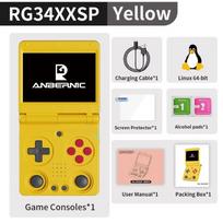 Anbernic RG34XXSP Sulankstoma delninė žaidimų konsolė 3,4 colio IPS ekranas Linux 64 bitų WIFI Sulankstomas Retro vaizdo žaidimų grotuvas PSP 256G geltona