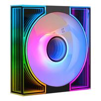 darkFlash DM8R 120mm Reverse Rotation ARGB PC Case Fan Black Single Pack, Infinity Mirror High Performance Cooling Fan, DM8R-BLACK-SINGLEFAN