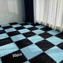 BPA Free Interlocking Foam Puzzle Mat Soft Plush Non Slip Washable Living Room Rug Home Decor Floor Protector 30x30cm 4Pcs