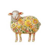 1 vnt. Rožės žiedo avies sagės moterims Unisex 4 spalvų kalnų krištolas Ožkos Metų gyvūno vakarėlio biuro sagės segtukai Dovanos A3