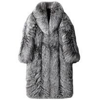 Vyriški paltai Vyriški Flurry žieminiai dirbtinio kailio striukė ilga vėjo striukė Stora šilta elegantiška 3xl 4xl 5x 6xl paltai L gray