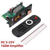 160 W stiprintuvas  Bluetooth  dekoderio plokštė  pasidaryk pats  12V 6,5 mm mikrofonas FM radijas TF USB automobilio garso muzikos grotuvas Garsiakalbiai DC 5V-25V 160W black