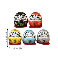 5 vnt. Keramininė Daruma lėlės statulėlė Rankdarbiai Laimės talismanas Likimo papuošalas Kraštovaizdžio namų stalo dekoras Miniatiūrinės dovanos Aksesuarai