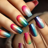 Square Press On Nails Gradient Designs Fake Nails Glue On Nails Artificial Acrylic Nails 24pcs Stick On Nails for Women brown