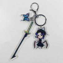 Raktų pakabukas Pakabukas Anime Demon Slayer Kimetsu No Yaiba Kamado Tanjirou Dvipusis HD Krepšio pakabukas Dovana gerbėjams Cosplay rekvizitai Papuošalų dovana 17 gray