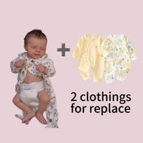 50 cm tikroviška atgimusi lėlė, vandeniui atsparus vinilas, rankomis įsodinti plaukai, vertinga naujagimio dovana baby + 2pcs replace clothing