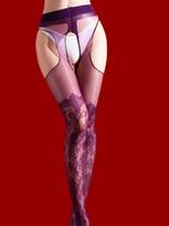 Fashion Printing Women Pantyhose Four Side Hollow Out Shiny Glossy Tights Woman Crotchless Pantyhose Thin Slip Stocking One Size