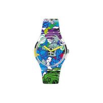 Swatch Quartz Movement 30 Meters Water Resistant Watch Blue Dial Plastic Case Silicone Strap Men watches SUOW133 Multicolor Watch Dial blue