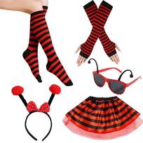 Suaugusiųjų Medaus Bitės Kostiumas Moterims 5 Dalys Bičių Kostiumo Aksesuarų Rinkinys Helovino Cosplay Šventės Kostiumas Bombylių Kostiumas black