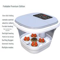 Electric Heated Foot Soaking Basin with Automatic Massage and Bluetooth Remote Control white