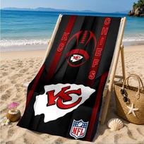 Kansas City Chiefs Football Beach Towel, Quick-drying, Easy to Care for, Suitable for Both Fitness and Beach Vacations,Sports Essential 70cmx140cm(27x55inch)