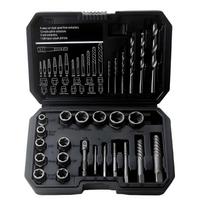 26PCS High Strength Carbon Steel Bolt Extractor Set For Broken Screw Studs Removal With Various Size From 2.5Mm To 19Mm 1 black