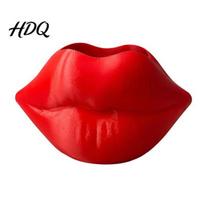 Cool Room Aesthetic Items Lip Shaped Storage Box Decorative 3D Printed PLA Sculpture Creative Desktop Organizer Art Ornament for Makeup Brushes And raudona