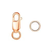 925 silver pincer clasp, necklace connector, DIY jewelry making Round Rose Gold Long Strip beige