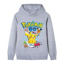 Pokemon Pikachu Linksmas Spausdintas Gobtuvas, Vaikams Rudens Žiemos Šiltas Minkštas Ilgomis Rankovėmis Viršutinis Drabužis, Unisex Laisvalaikio Džemperis 150 blue