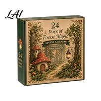 Decorative Ornaments for Windows 2026 Spirit Advent Calendar 24-Day Countdown Mini Figure Set Elf Alien Unique Resin Craftsmanship Gifts Fairy B beige