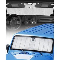 Windshield Sunshade for Jeep Wrangler JL Gladiator JT JLU 2018-2024 Foldable Sun Visor Windshield Protector Blocks UV RaysWindshield Sunshades 1 For JK gray