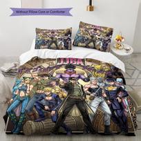 Jojos Bizarre Adventure Pattern Bedding Quilt Set Quilt Cover Pillowcase Home Birthday Gift(1 * duvet cover + 2 * pillowcase, without core) 155x200cm